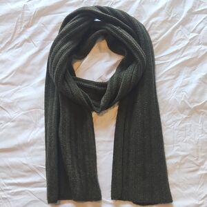 JCrew Olive Green Ribbed Cashmere Scarf